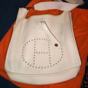 Hermès Evelyne II PM White shoulder bag